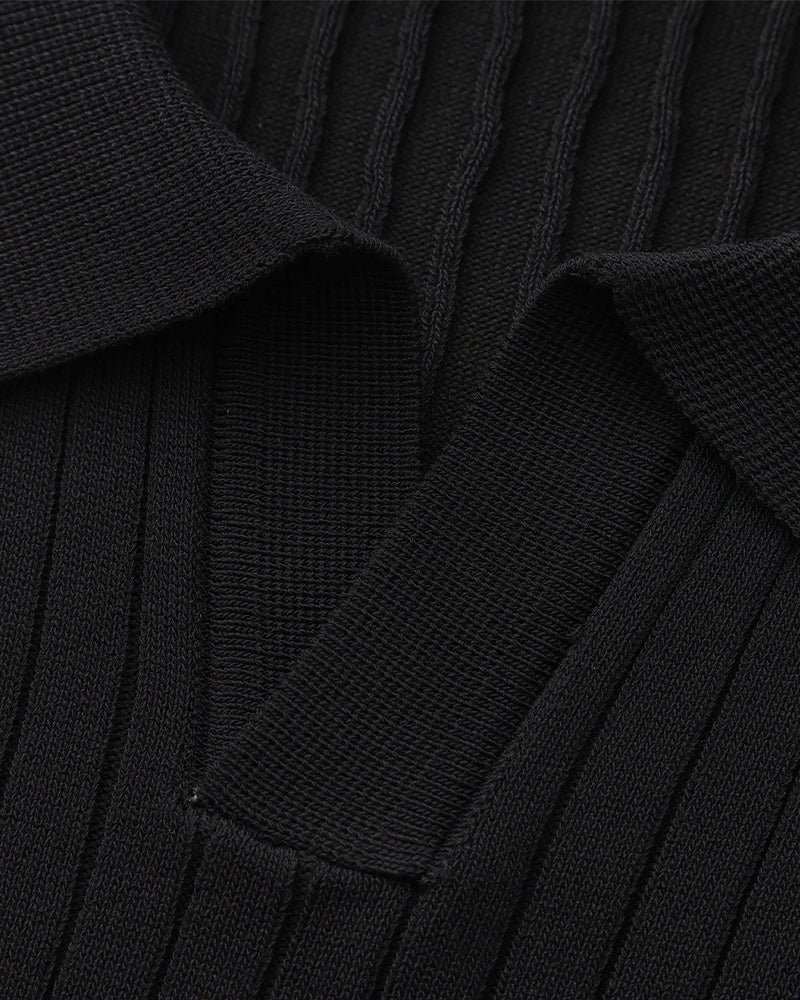 Frederick | Ribbed Knit Polo Shirt