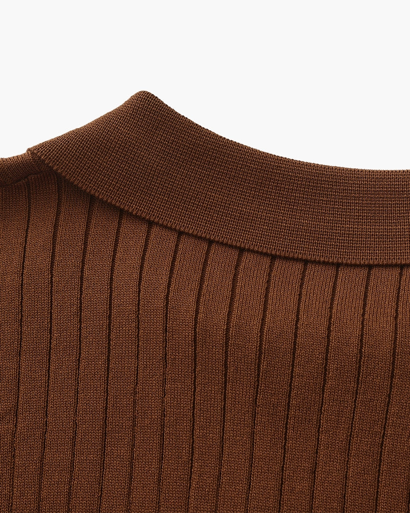 Frederick | Ribbed Knit Polo Shirt