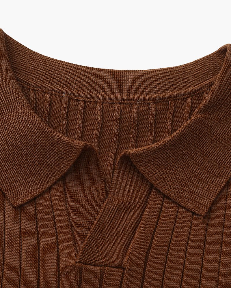 Frederick | Ribbed Knit Polo Shirt