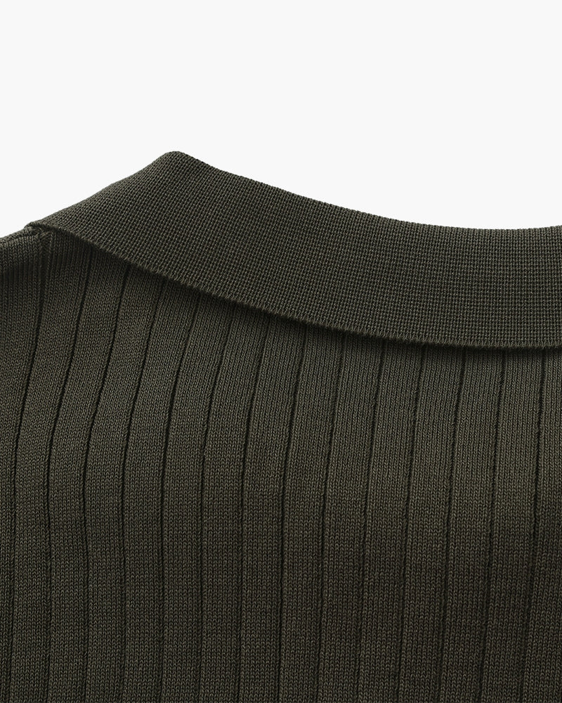 Frederick | Ribbed Knit Polo Shirt