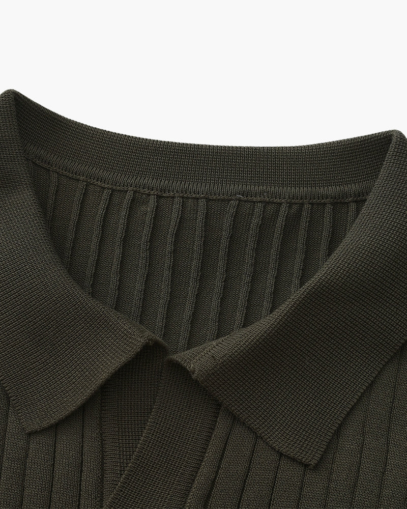 Frederick | Ribbed Knit Polo Shirt