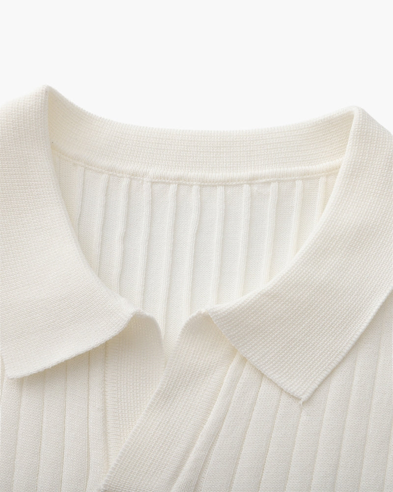 Frederick | Ribbed Knit Polo Shirt