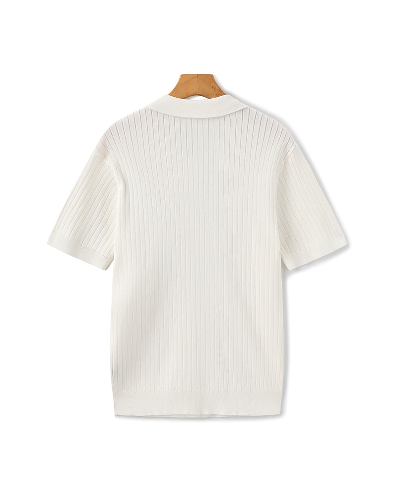 Frederick | Ribbed Knit Polo Shirt