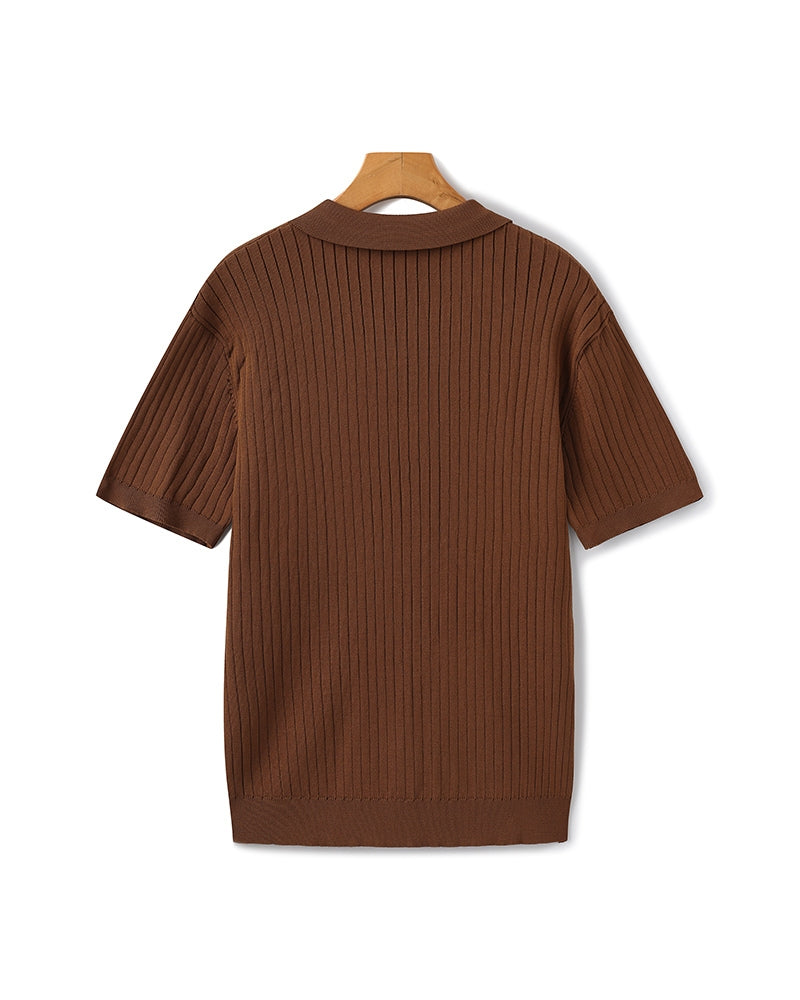 Frederick | Ribbed Knit Polo Shirt