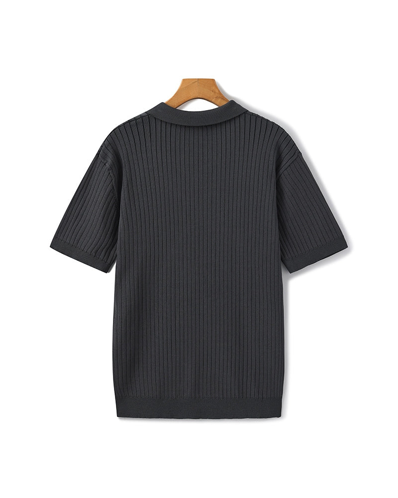 Frederick | Ribbed Knit Polo Shirt
