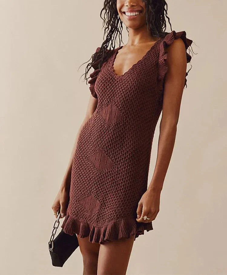 Sanne | Crochet Beach Mini Dress