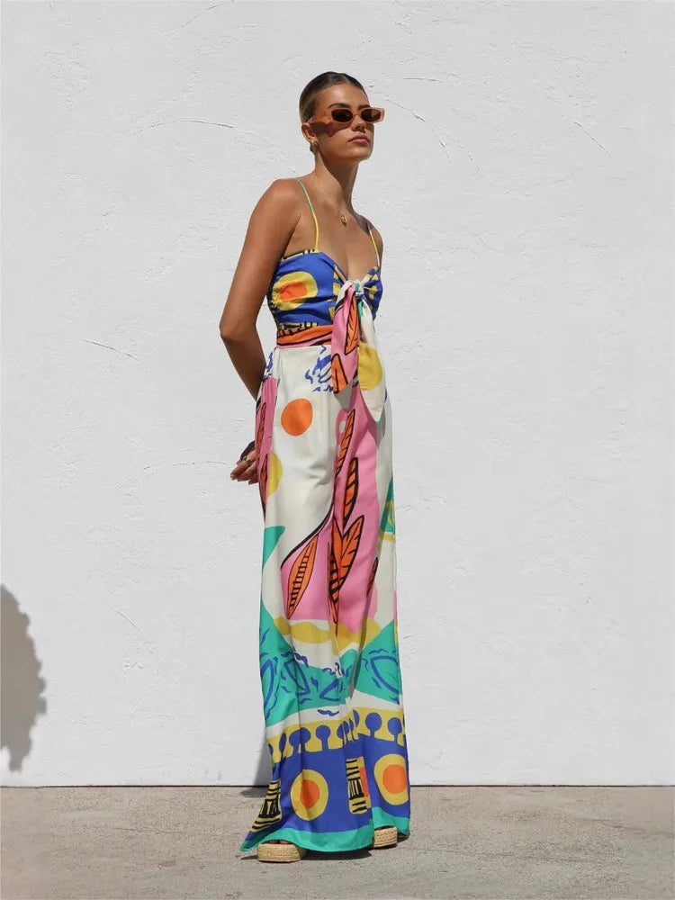 Eleanor | Abstract Print Occasion One-Piece Dress