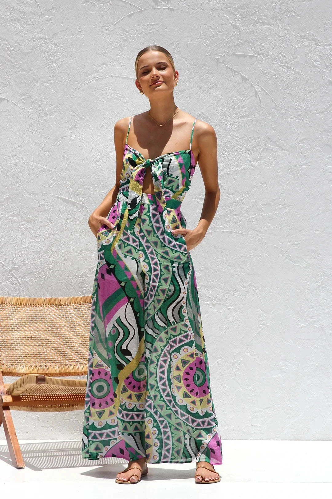 Eleanor | Abstract Print Occasion One-Piece Dress