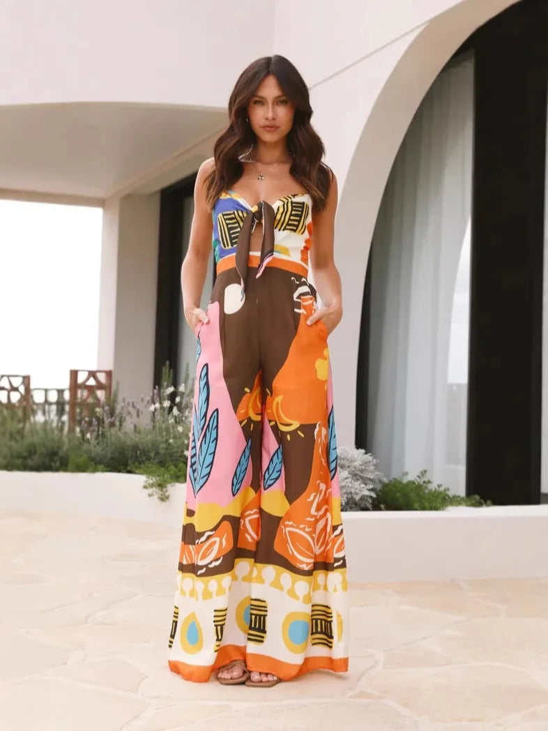 Eleanor | Abstract Print Occasion One-Piece Dress