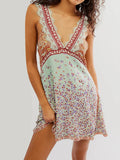 Martina | Lace-Trim Floral Mini Dress
