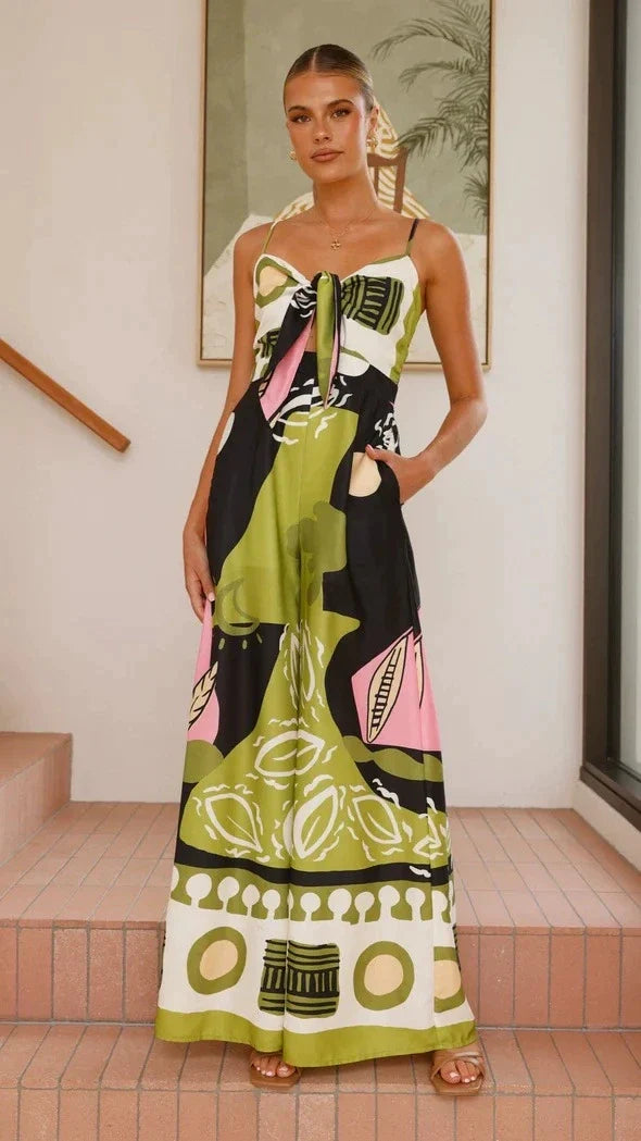 Eleanor | Abstract Print Occasion One-Piece Dress