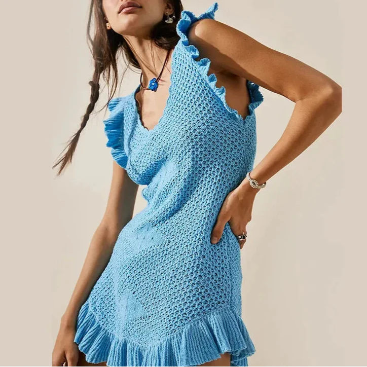 Sanne | Crochet Beach Mini Dress