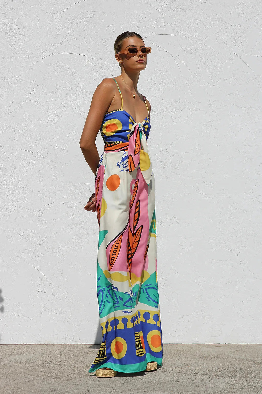 Eleanor | Abstract Print Occasion One-Piece Dress