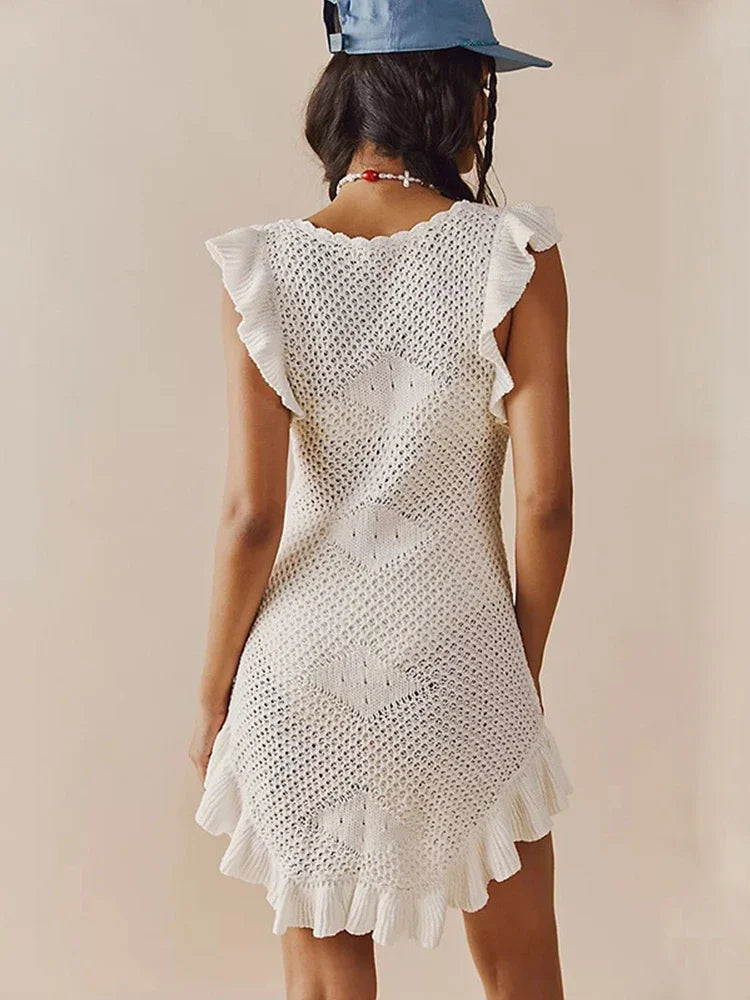 Sanne | Crochet Beach Mini Dress