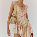 Margot | Floral Lace Trim Romper