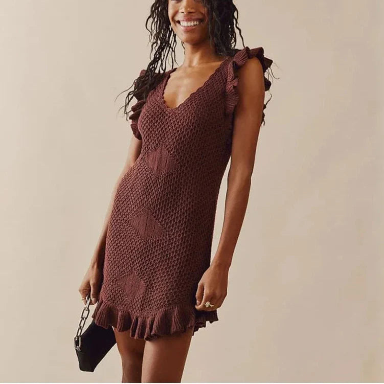 Sanne | Crochet Beach Mini Dress