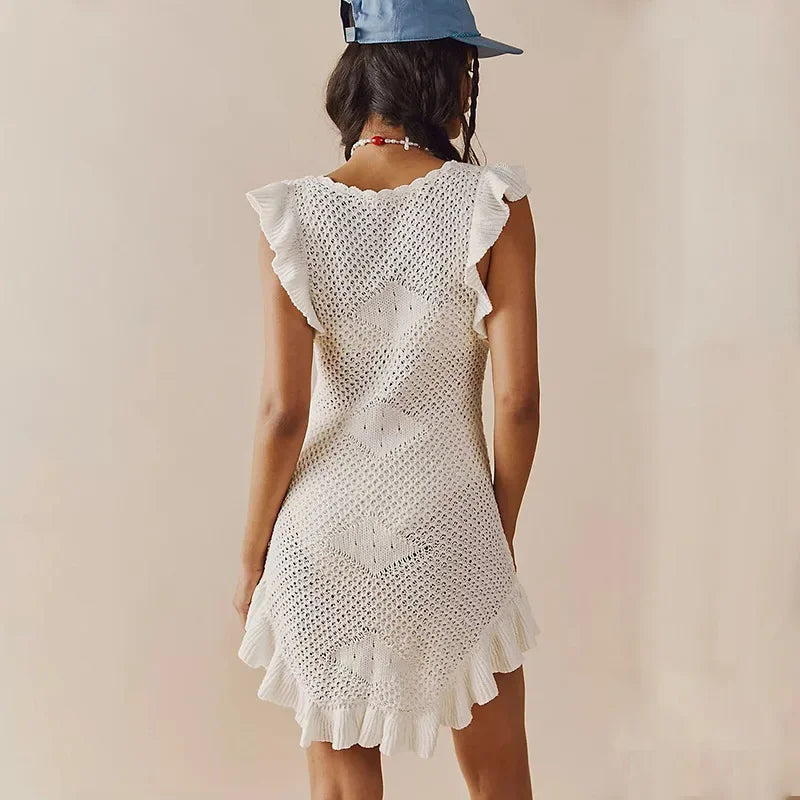 Sanne | Crochet Beach Mini Dress