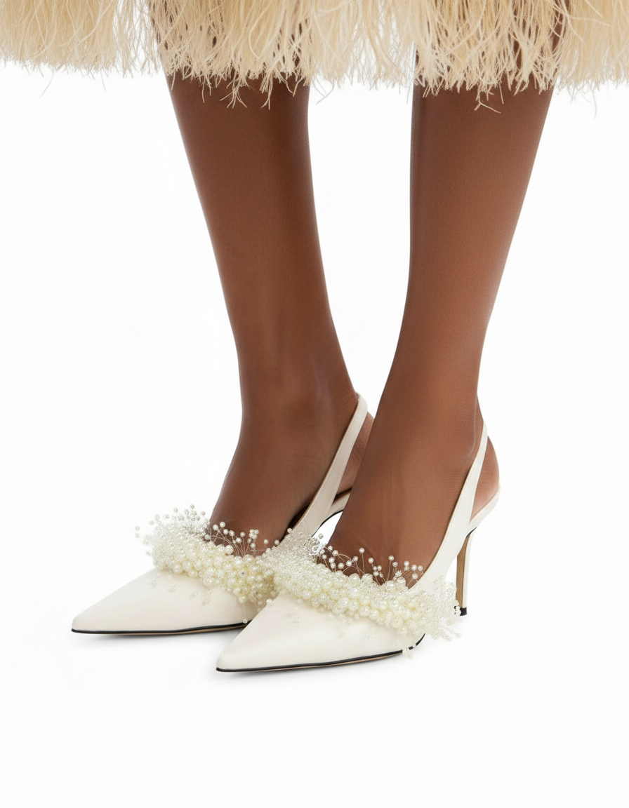Finley Pearl Flower Slingback Heels