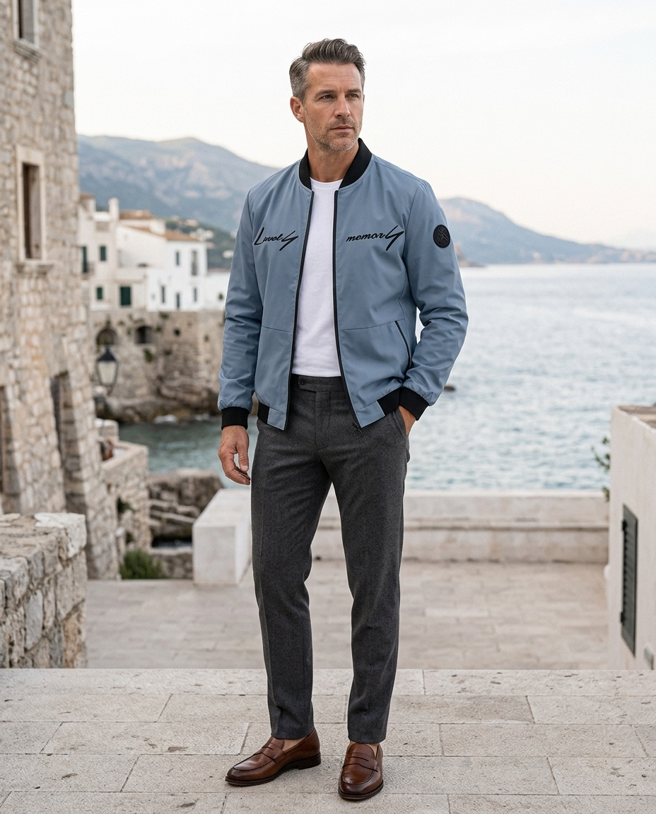 Samuel | Men's Stylish Zip-Up Bomber Jacket with Logo