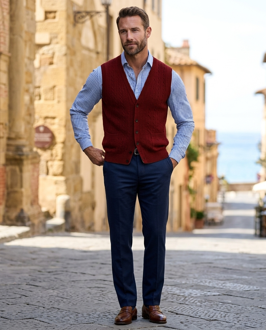 Drew | Men's Spring Buttoned Knit Vest