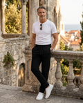 Quentin Men's Straight-Leg Joggers in Black