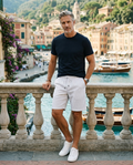 Cedric | Men's Linen Breathable Summer Shorts in White