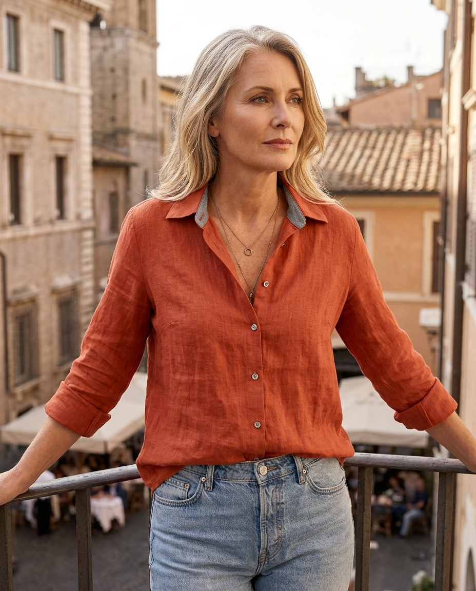 Katarina | Women's Bird Print Button-Down Blouse