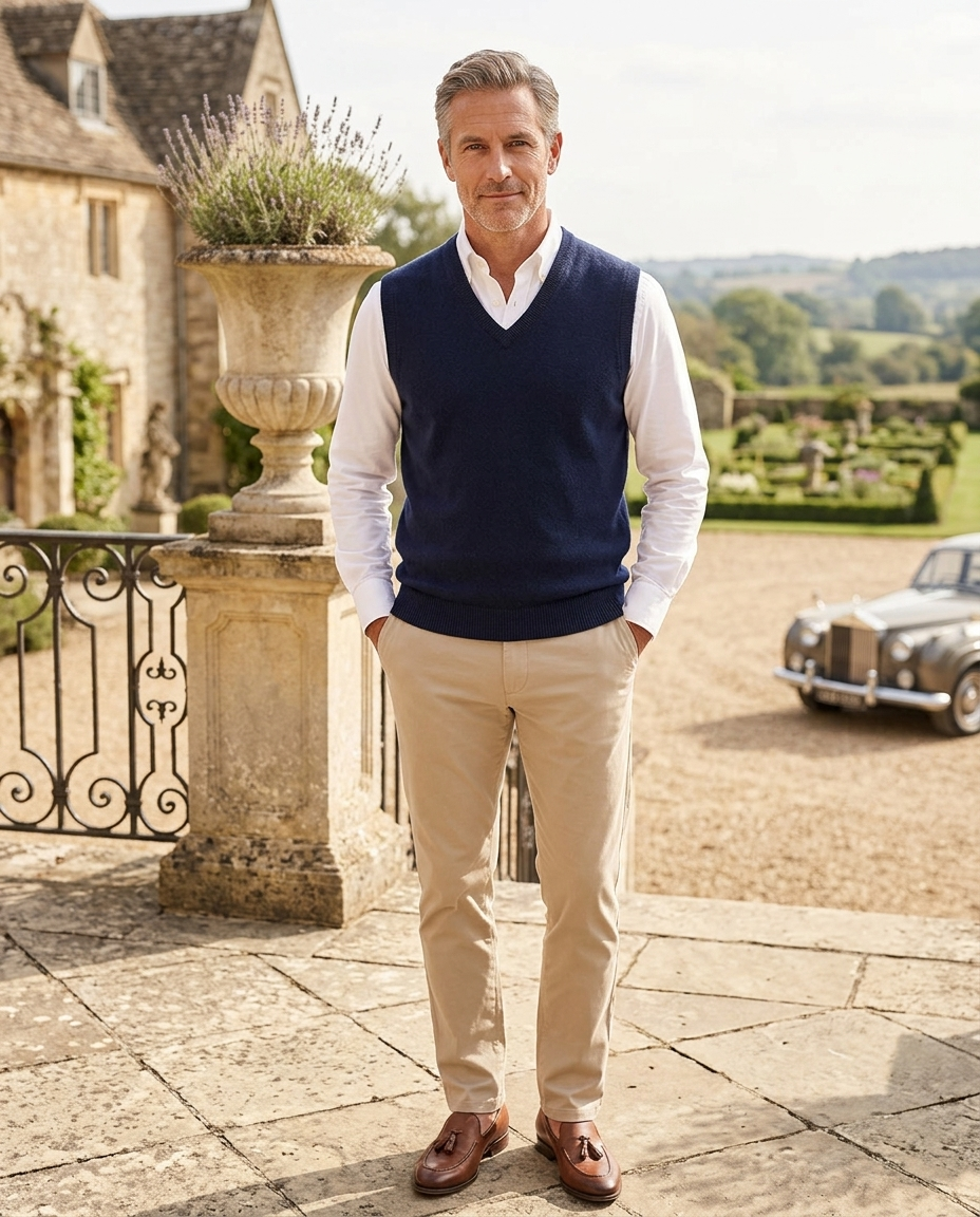 Warwick | Men's V-Neck Soft Knit Gilet