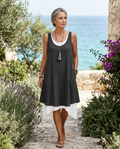 Imogen | Women's Sleeveless Scoop Neck Layered Mini Dress
