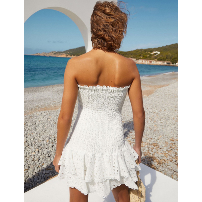 Madeline | Smocked Strapless Tiered Mini Dress