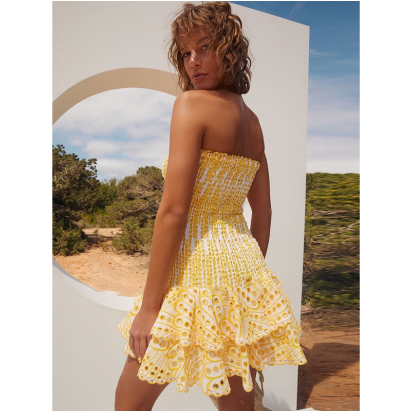 Madeline | Smocked Strapless Tiered Mini Dress