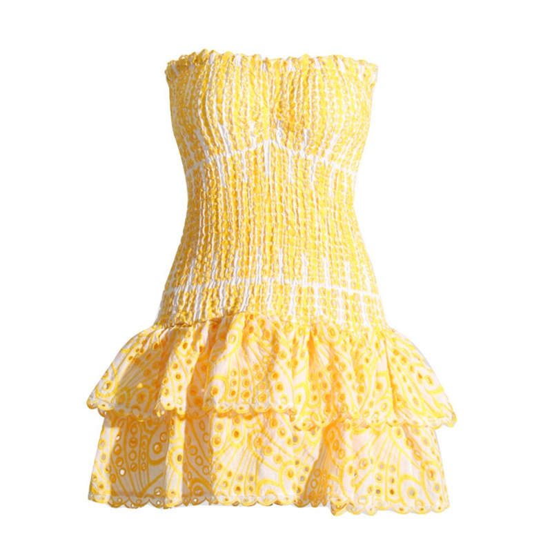 Madeline | Smocked Strapless Tiered Mini Dress