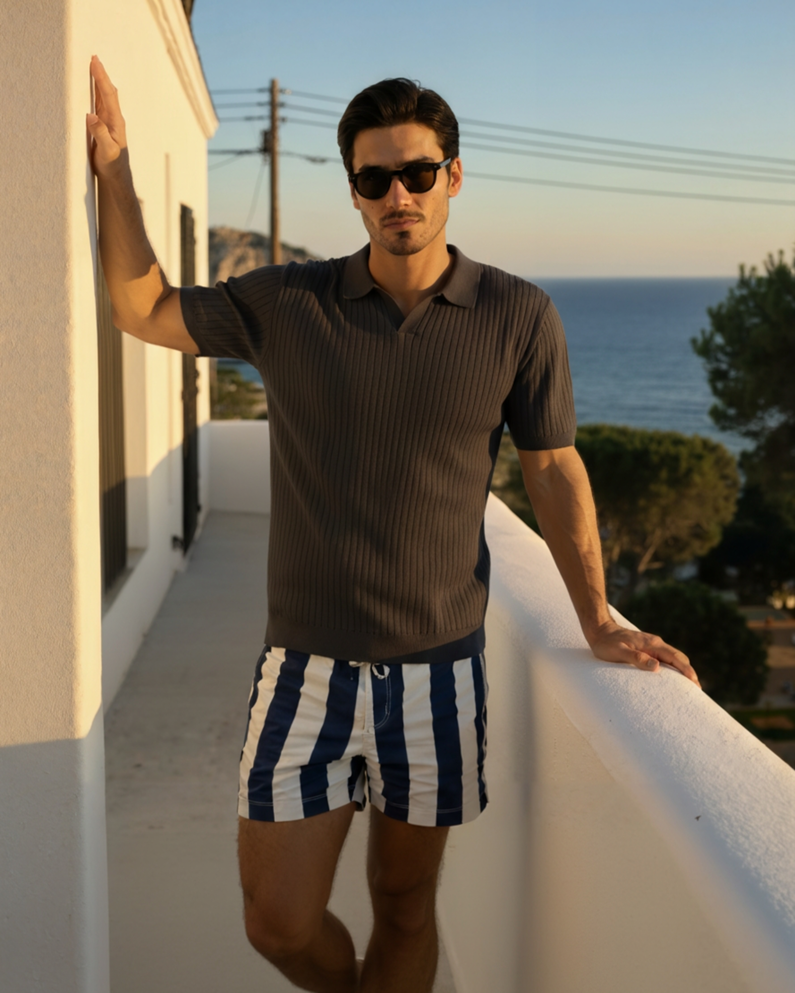 Frederick | Ribbed Knit Polo Shirt