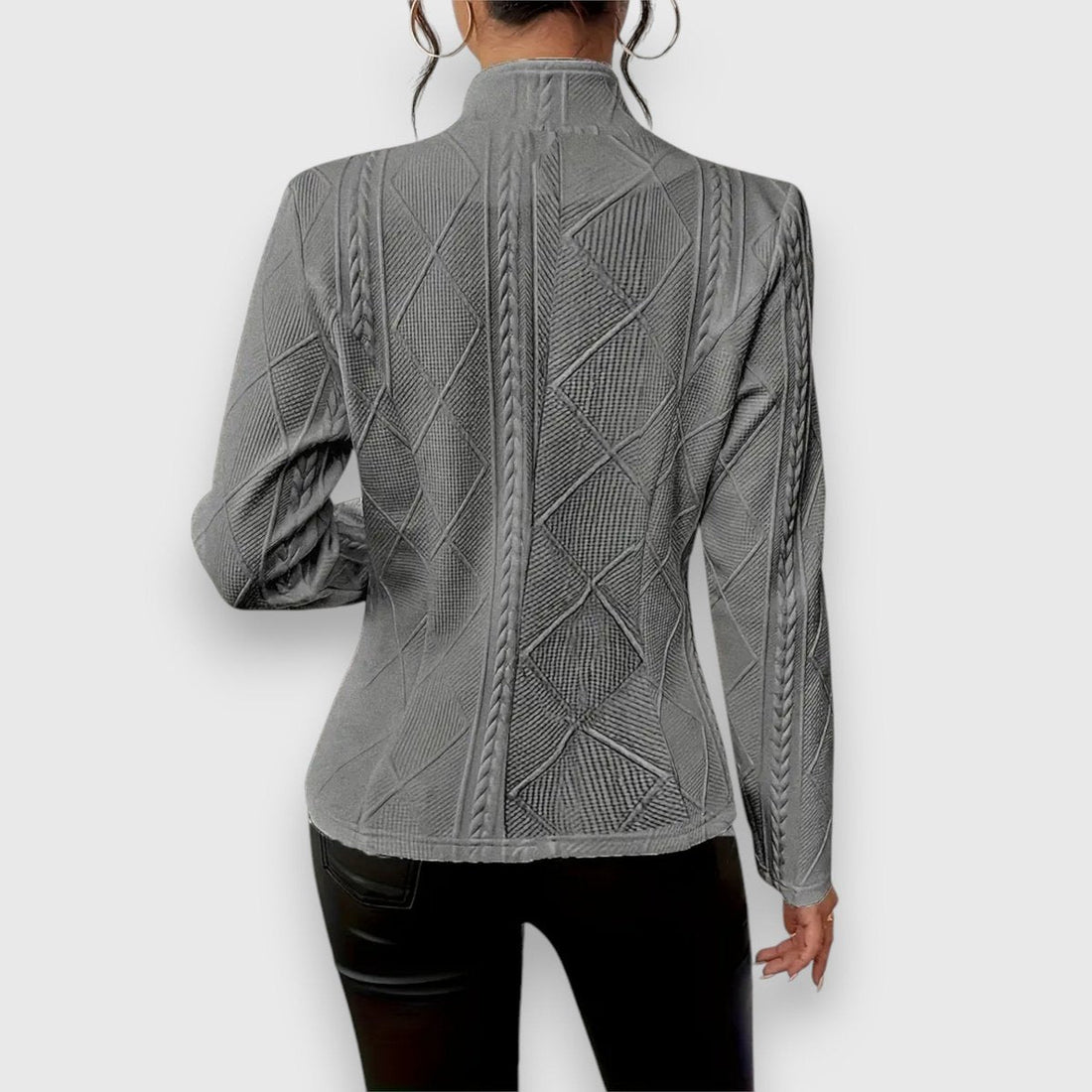 Elena | Women's Cable-Knit Mock-Neck Jumper