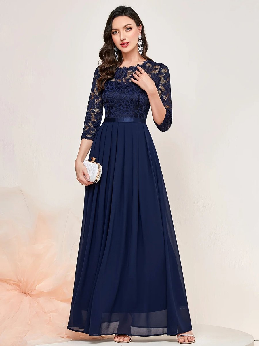 Ella | Women's Lace Bodice Maxi Formal Dress