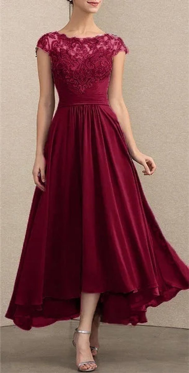 Amelia | Women's Lace Chiffon A-Line Formal Evening Gown