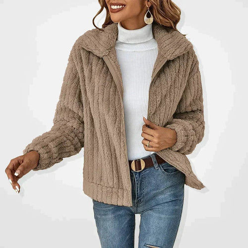 Willow | Women's Oversized Fluffy Zip-Up Teddy Cardigan Jacket