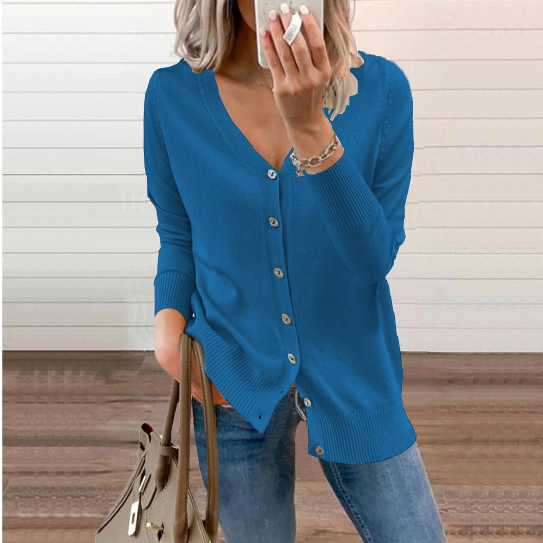 Sienna | Women's V-Neck Button-Front Knit Cardigan